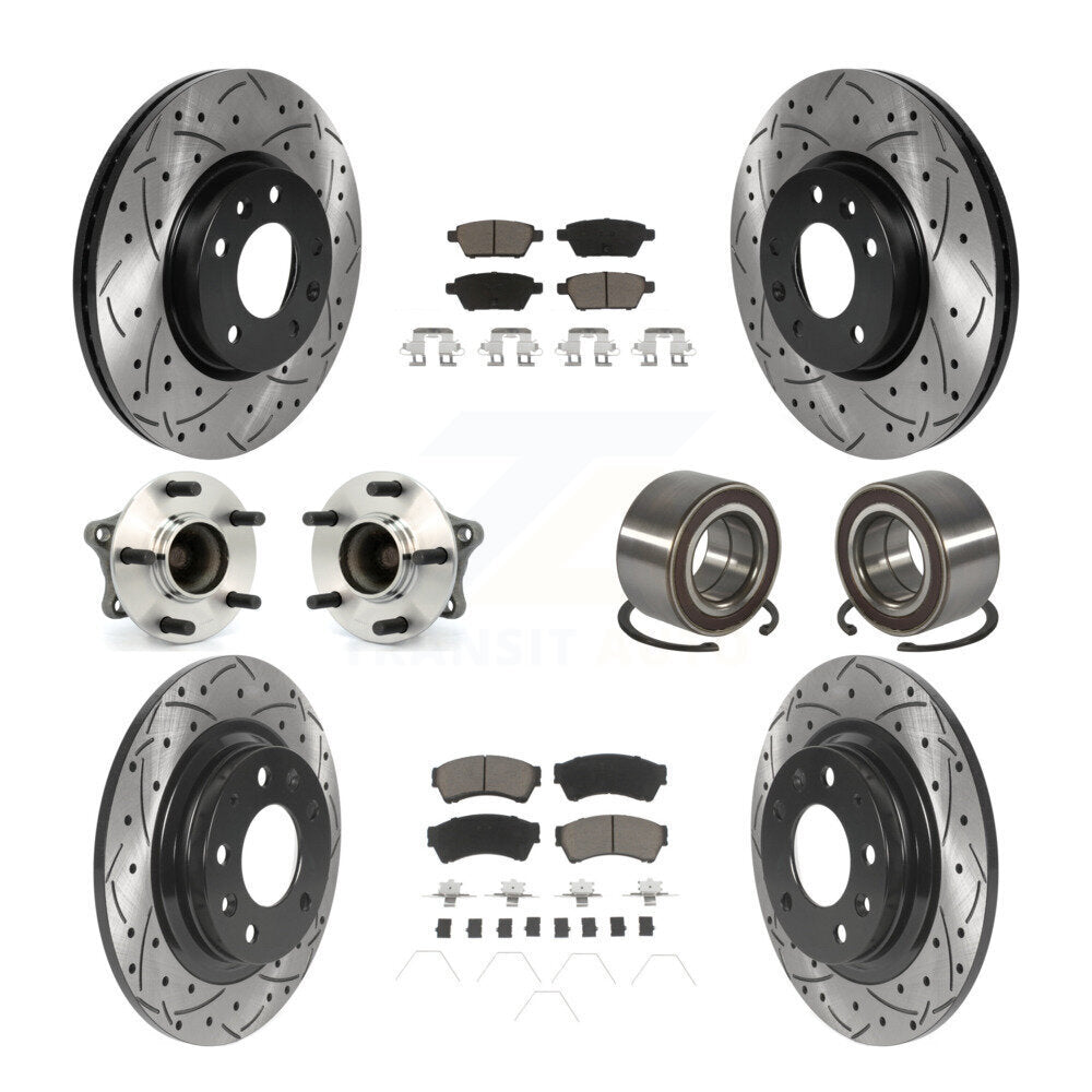 Hub Bearing Coated Brake Rotor Pads Front Rear Kit (10Pc) For 09-13 Mazda 6 2.5L