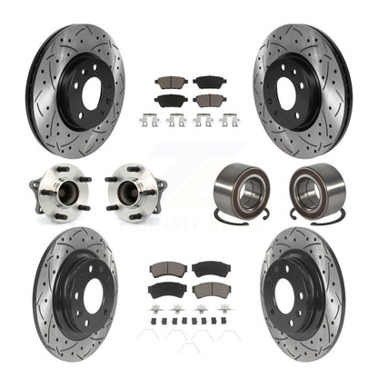Hub Bearing Coated Brake Rotor Pads Front Rear Kit (10Pc) For 09-13 Mazda 6 2.5L