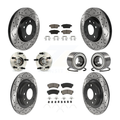 Hub Bearing Coated Brake Rotor Pad Front Rear Kit (10Pc) For Ford Fusion Mazda 6