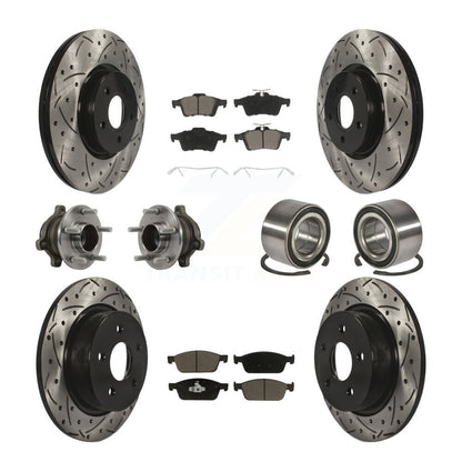 Hub Bearing Coat Brake Rotor Pads Front Rear Kit (10Pc) For Ford Transit Connect