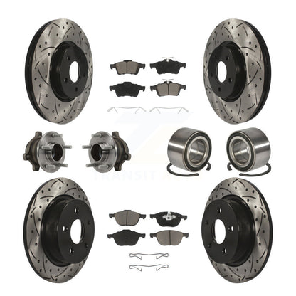 Hub Bearing Coat Brake Rotor Pads Front Rear Kit (10Pc) For Ford Transit Connect
