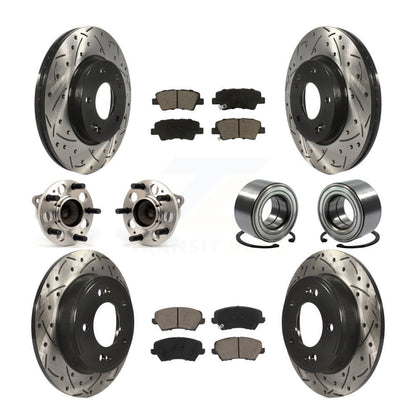 Hub Bearing Coat Brake Rotor Pads Front Rear Kit (10Pc) For Kia Forte Hyundai GT