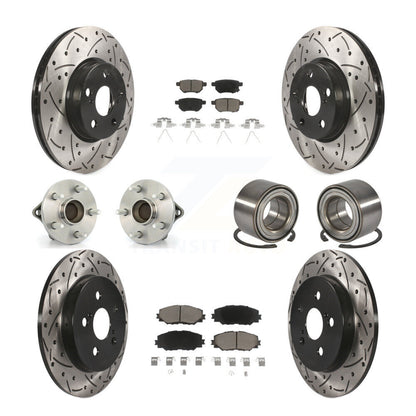 Hub Bearing Coat Brake Rotor Pad Front Rear Kit (10Pc) For Toyota Corolla Matrix