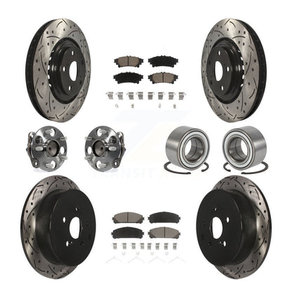 Hub Bearing Coated Brake Rotor & Pad Front Rear Kit (10Pc) For Toyota Sienna FWD