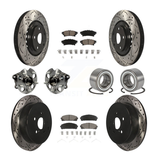 Hub Bearing Coated Brake Rotor & Pad Front Rear Kit (10Pc) For Toyota Sienna AWD