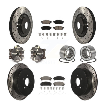 Hub Bearing Coated Brake Rotor & Pad Front Rear Kit (10Pc) For Toyota Highlander