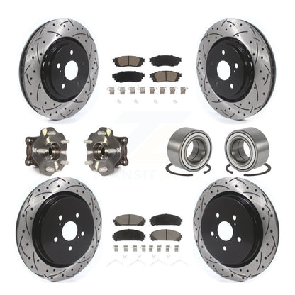 Hub Bearing Coat Brake Rotor Pads Front Rear Kit (10Pc) For 2016 Lexus RX350 AWD