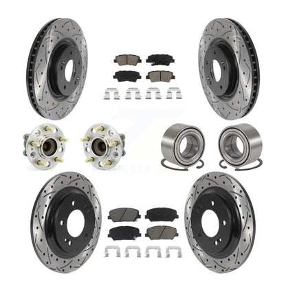 Hub Bearing Coat Brake Rotor Pad Front Rear Kit (10Pc) For 13-15 Kia Optima 2.0L