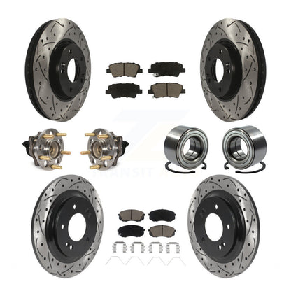 Hub Bearing Coat Brake Rotor Pad Front Rear Kit (10Pc) For 2017-2019 Kia Soul EV