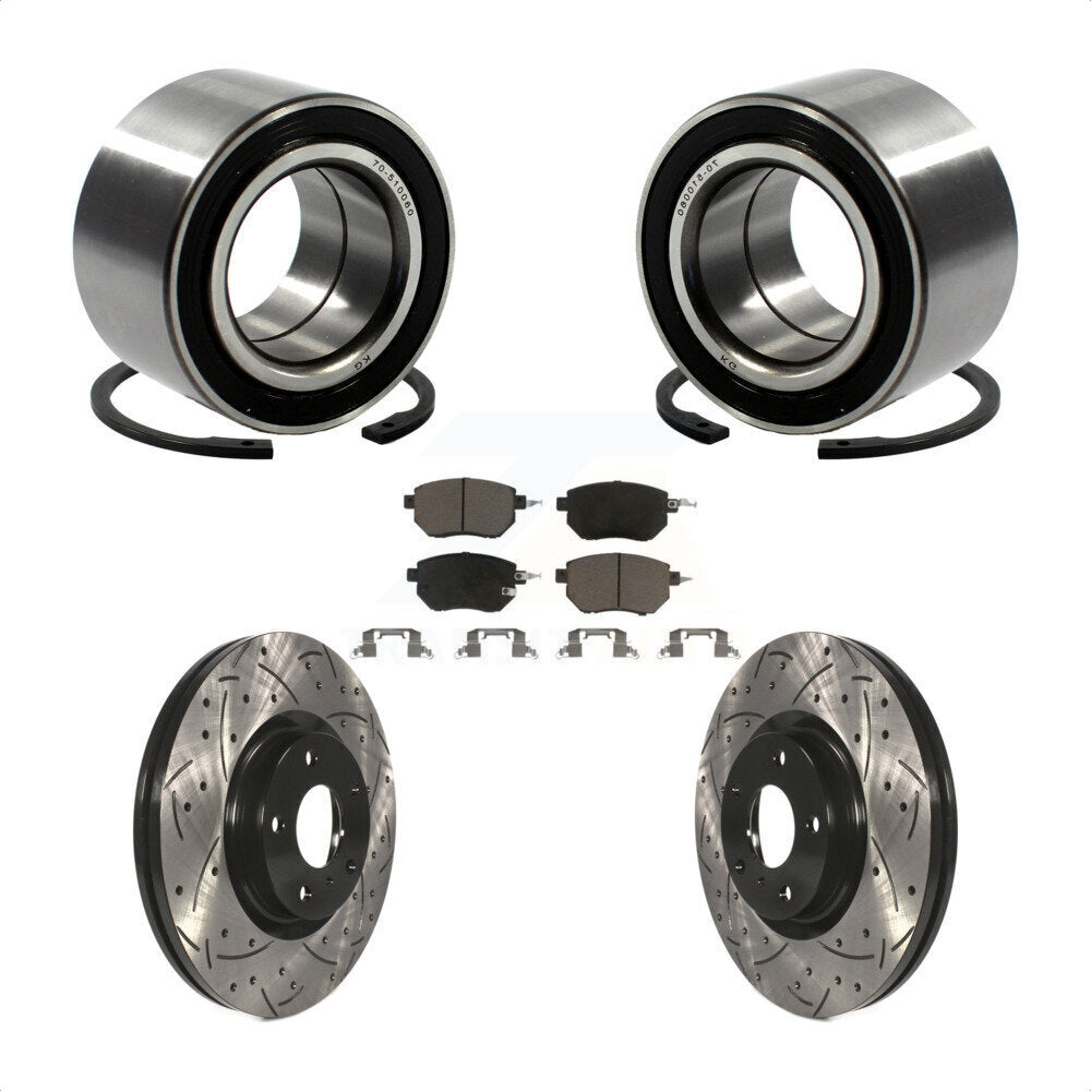 Wheel Bearing Coat Drill Slot Brake Rotor Pad Front Kit For Nissan Altima Maxima