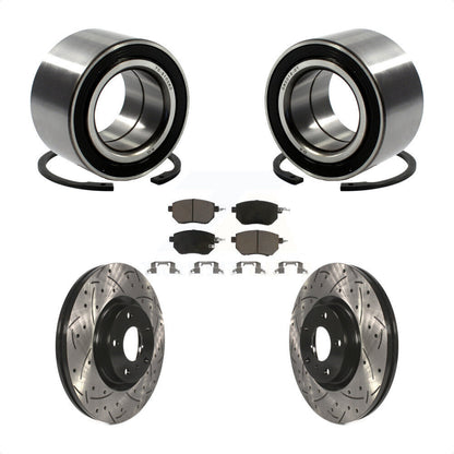 Wheel Bearing Coat Drill Slot Brake Rotor Pad Front Kit For Nissan Altima Maxima
