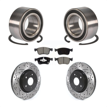 Wheel Bearing Coated Drilled Slotted Brake Rotor Pads Front Kit For Honda Accord