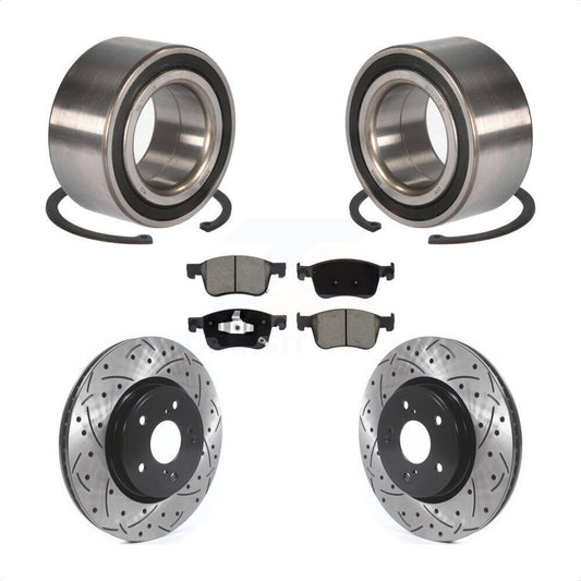 Wheel Bearing Coated Drilled Slotted Brake Rotor Pads Front Kit For Honda Accord