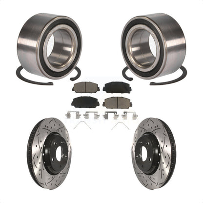 Wheel Bearing Coated Drilled Slotted Brake Rotor Pads Front Kit For Honda Accord