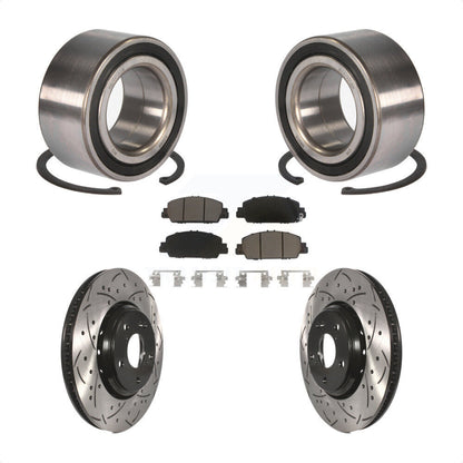 Wheel Bearing Coated Drilled Slotted Brake Rotor Pads Front Kit For Honda Accord