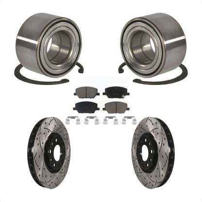 Wheel Bearing Coat Drill Slot Brake Rotor Pads Front Kit For 2016-2018 Fiat 500X
