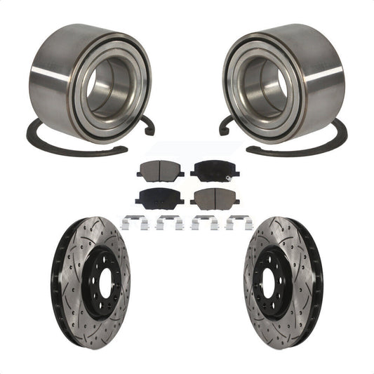 Wheel Bearing Coat Drill Slot Brake Rotor Pads Front Kit For 2016-2018 Fiat 500X