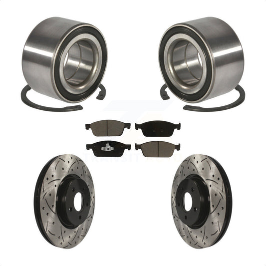 Wheel Bearing Drilled Slot Brake Rotor Pad Front Kit For Ford Escape Transit MKC
