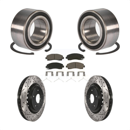 Wheel Bearing Coat Drill Slot Brake Rotor Pads Front Kit For 2015-2020 Acura TLX