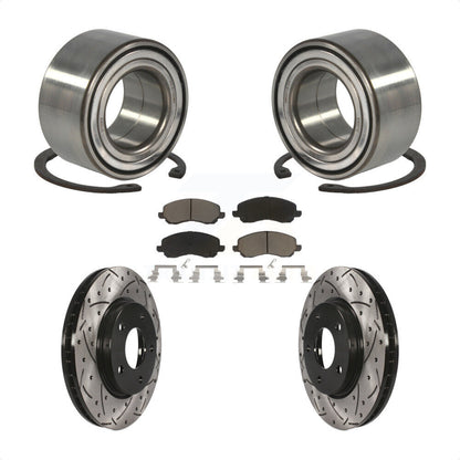 Wheel Bearing Drilled Slot Brake Rotor Pad Front Kit For Mitsubishi Lancer Dodge
