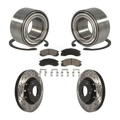 Wheel Bearing Coated Drill Slot Brake Rotor Pads Front Kit For Mitsubishi Lancer