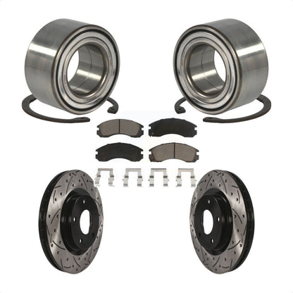 Wheel Bearing Drill Slot Brake Rotor Pads Front Kit For 17 Mitsubishi Lancer FWD
