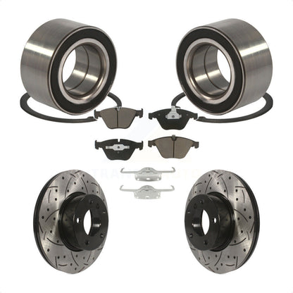 Wheel Bearing Drilled Slot Brake Rotor & Pad Front Kit For BMW 328i xDrive 328xi