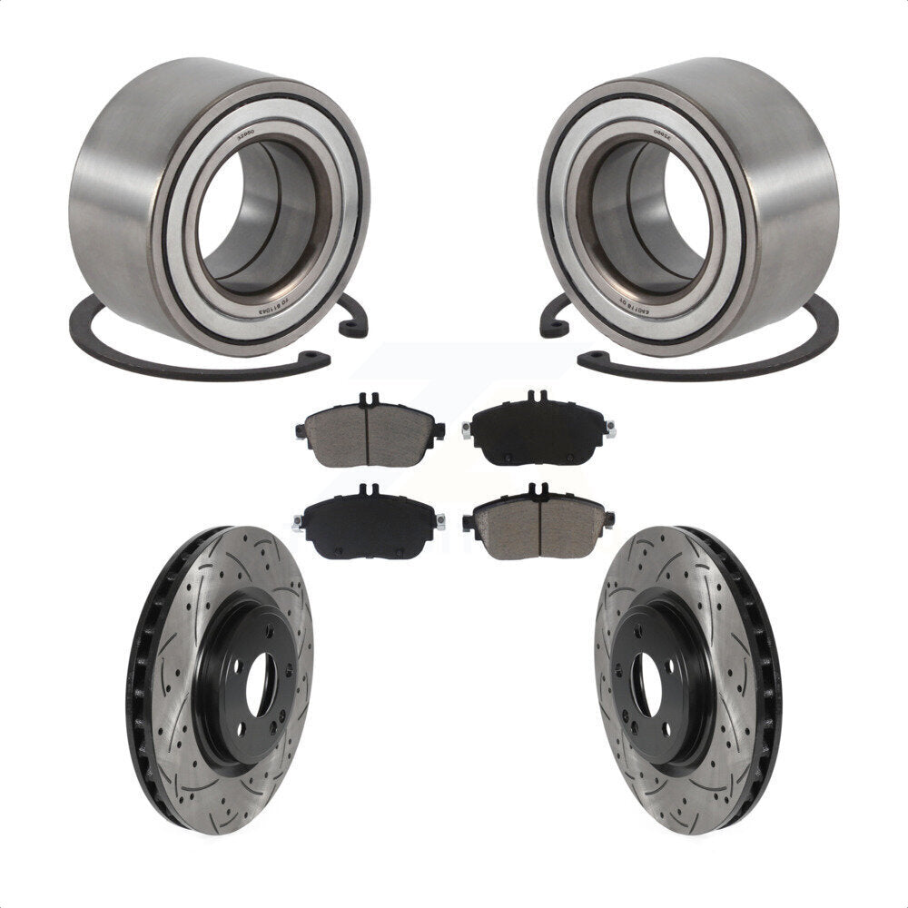 Wheel Bearing Drill Slot Brake Rotor Pad Front Kit For Mercedes-Benz GLA250 QX30