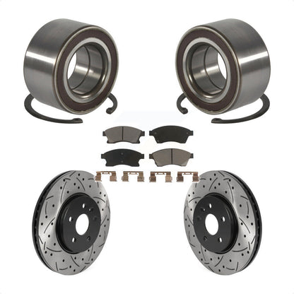 Wheel Bearing Drill Slot Brake Rotor Pads Front Kit For 13-14 Chevrolet Sonic RS