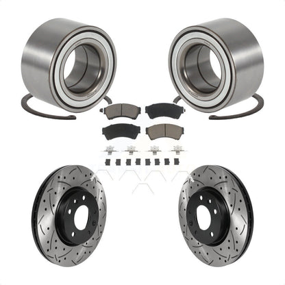 Wheel Bearing Drilled Slot Brake Rotor Pads Front Kit For 2009-2013 Mazda 6 3.7L