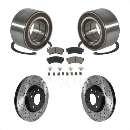 Wheel Bearing Drilled Slot Brake Rotor Pads Front Kit For 2009-2013 Mazda 6 2.5L