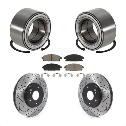 Wheel Bearing Coat Drill Slot Brake Rotor Pads Front Kit For 2003-2006 Acura MDX