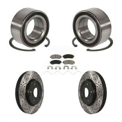 Wheel Bearing Drilled Slot Brake Rotor Pads Front Kit For Honda Crosstour Accord
