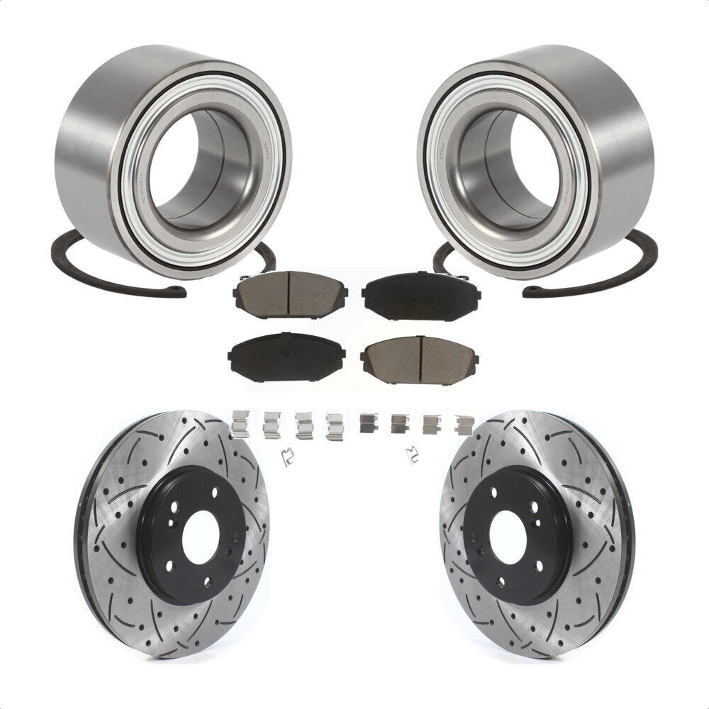 Wheel Bearing Coat Drill Slot Brake Rotor Pads Front Kit For 2001-2002 Acura MDX