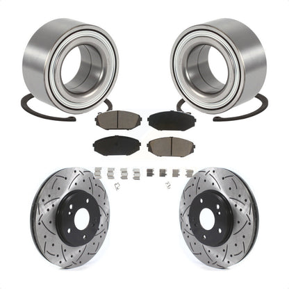 Wheel Bearing Coat Drill Slot Brake Rotor Pads Front Kit For 2001-2002 Acura MDX