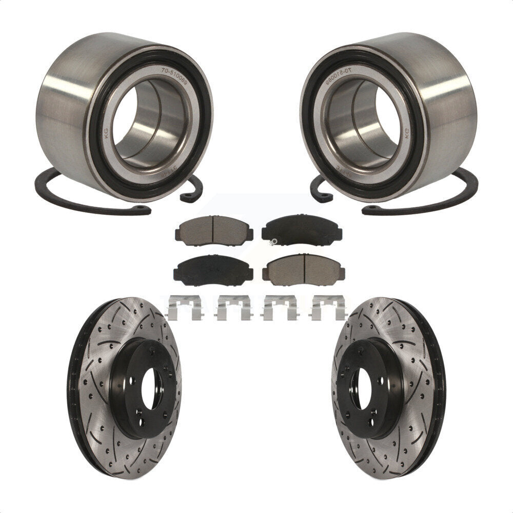 Wheel Bearing Drill Slot Brake Rotor Pads Front Kit For Honda Civic GX with 1.8L