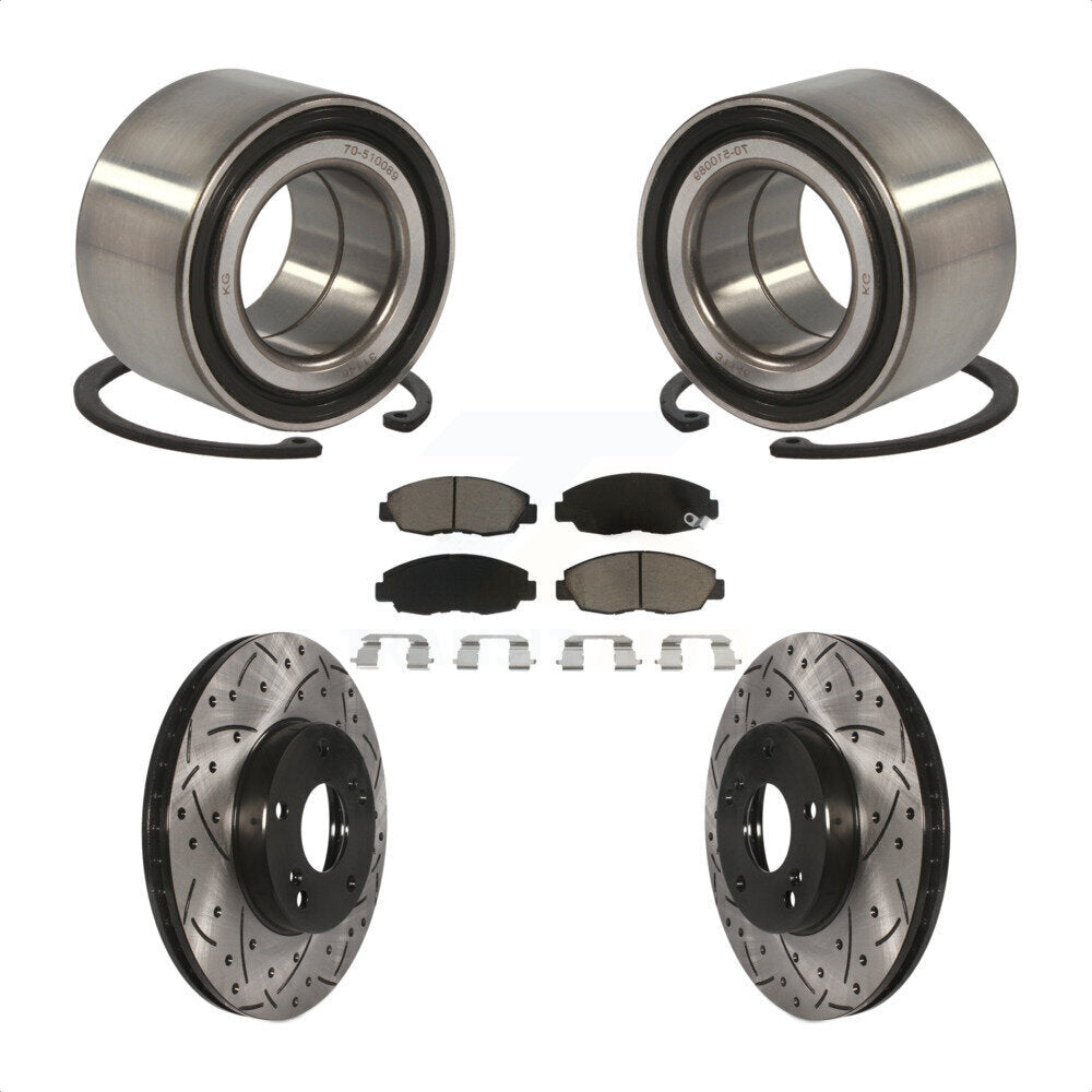 Wheel Bearing Drill Slot Brake Rotor Pads Front Kit For Honda Civic GX with 1.8L