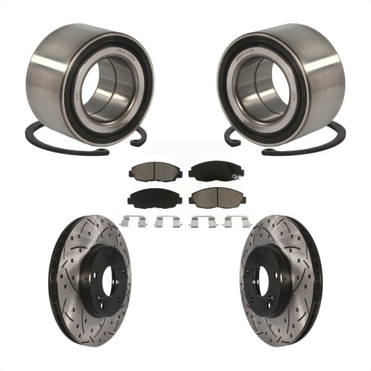 Wheel Bearing Drill Slot Brake Rotor Pads Front Kit For Honda Civic GX with 1.8L