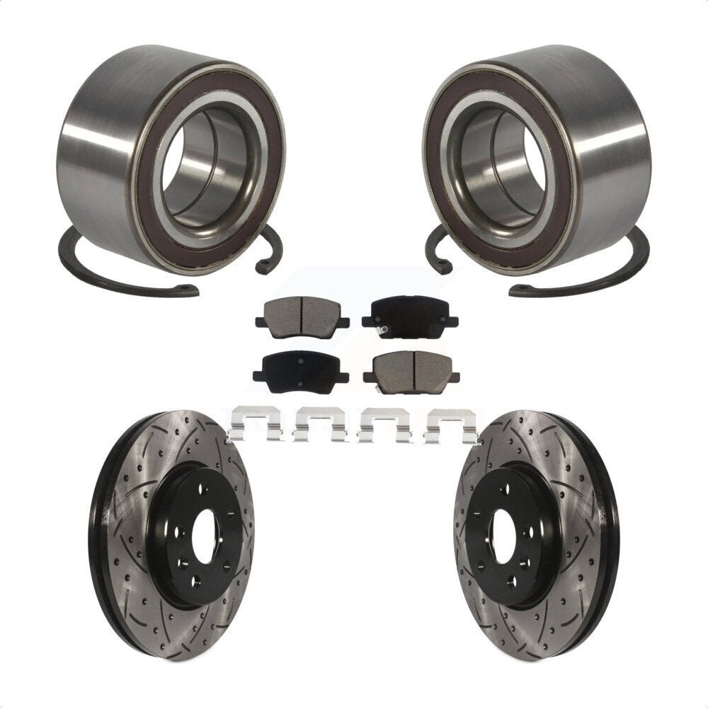 Wheel Bearing Drill Slot Brake Rotor Pad Front Kit For 2018-2020 Chevrolet Sonic