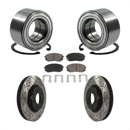 Wheel Bearing Drilled Slot Brake Rotor & Pad Front Kit For 2015-2016 Kia Soul EV