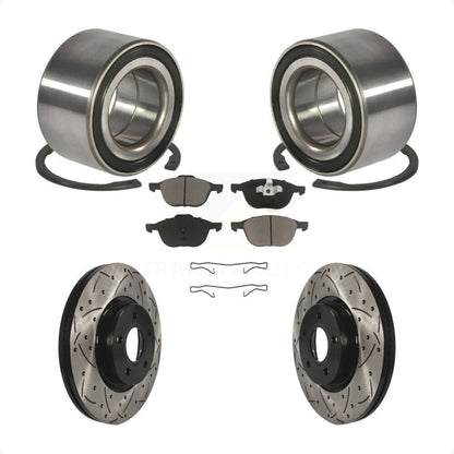Wheel Bearing Coated Drill Slot Brake Rotor Pads Front Kit For Ford Escape C-Max