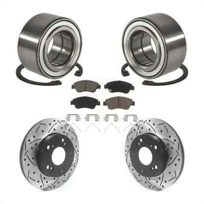 Wheel Bearing Coat Drill Slot Brake Rotor Pad Front Kit For 2004 Honda Civic SiR
