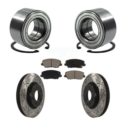 Wheel Bearing Drill Slot Brake Rotor Pads Front Kit For Kia Forte Forte5 Hyundai