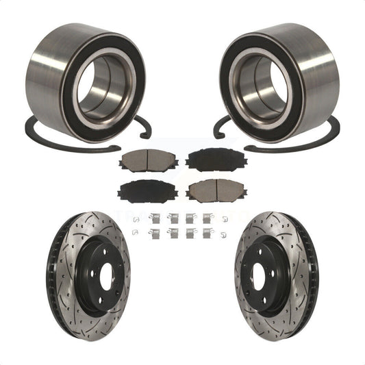 Wheel Bearing Drilled Slot Brake Rotor & Pad Front Kit For Toyota Matrix Pontiac