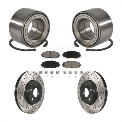 Wheel Bearing Drilled Slot Brake Rotor & Pad Front Kit For Toyota Corolla Matrix