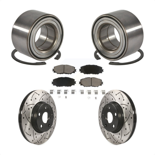 Wheel Bearing Drilled Slot Brake Rotor & Pad Front Kit For Toyota Corolla Matrix