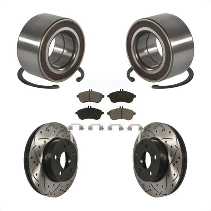 Wheel Bearing Coated Drill Slot Brake Rotor Pad Front Kit For Mercedes-Benz C300