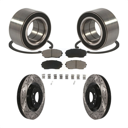 Wheel Bearing Coat Drill Slot Brake Rotor Pad Front Kit For 2007-2015 Mazda CX-9