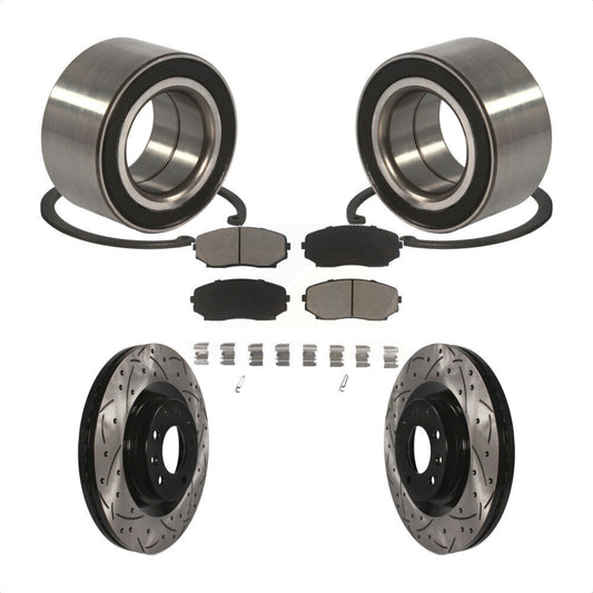 Wheel Bearing Coat Drill Slot Brake Rotor Pad Front Kit For 2007-2015 Mazda CX-9
