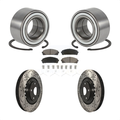 Wheel Bearing Drill Slot Brake Rotor Pads Front Kit For Toyota Highlander Sienna